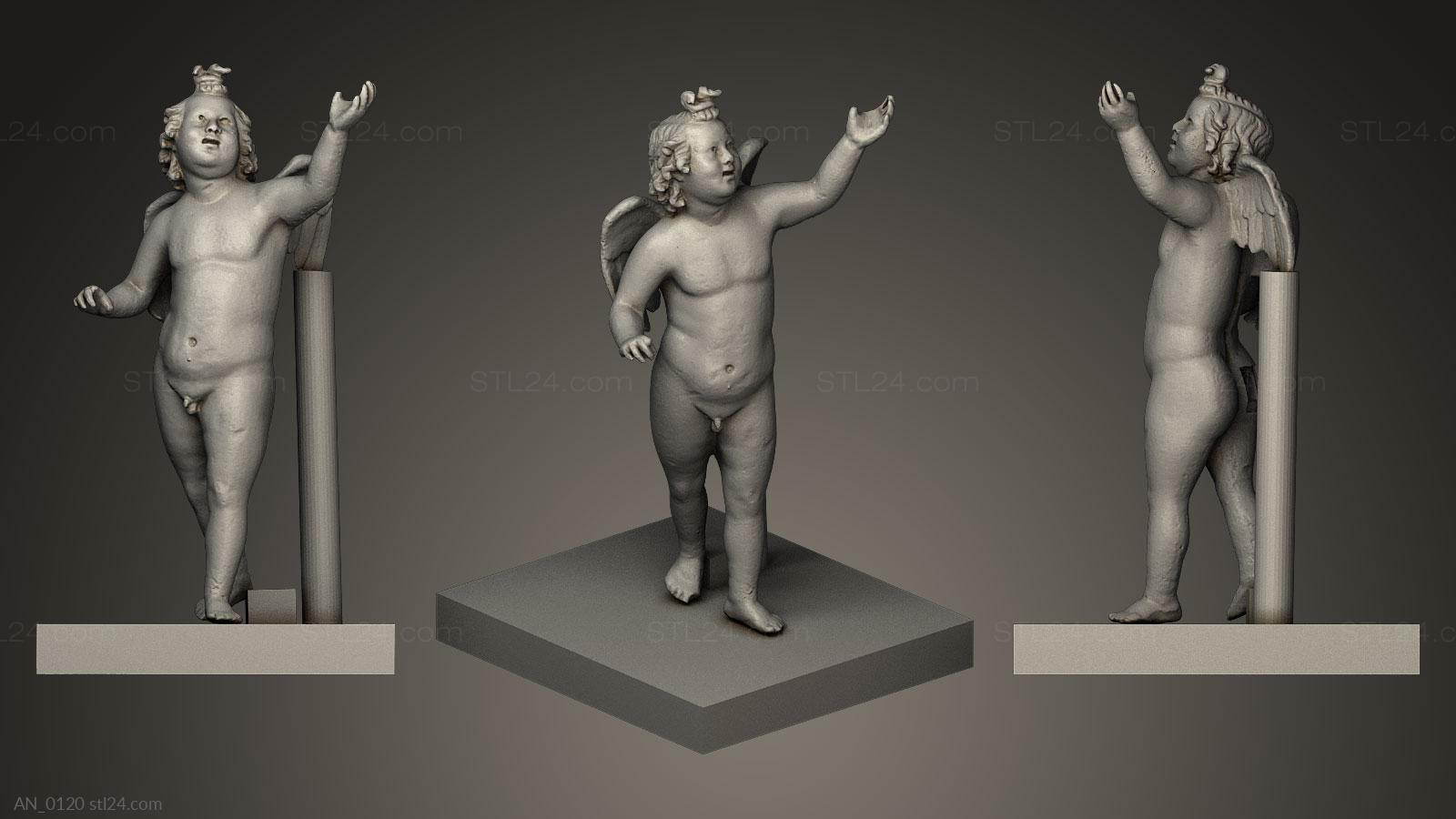 3d модели ангелы (Posing Cupid, AN_0120) 3D модель для ЧПУ станка
